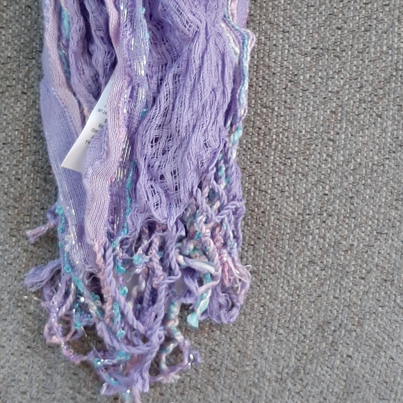 NWT Set of 2 Girls Silver & Purple Scarfs, OS - Picture 3 of 12